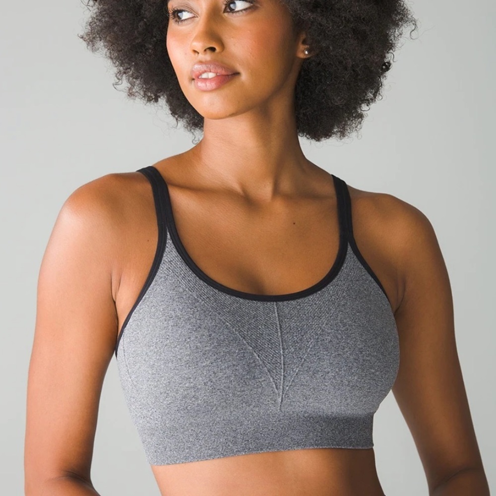 SOMA Seamless Sports Bra Ballet Straps Heather Gray